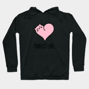 Purrfect Love, Cute cat in pink heart Hoodie